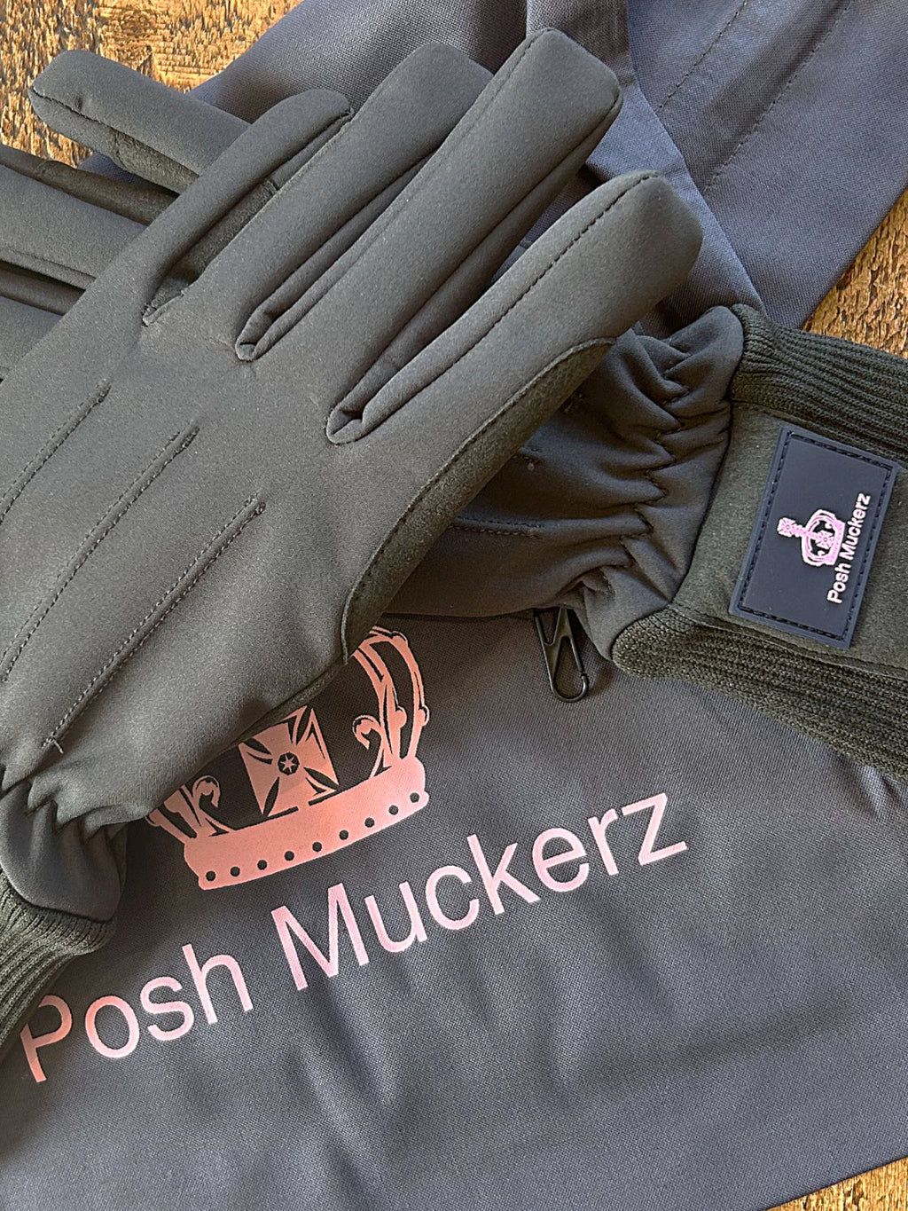 Posh Muckerz® GRANITE GREY / GREY CONTRAST Riding Gloves