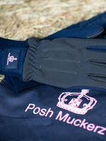 Posh Muckerz® GRANITE GREY / NAVY CONTRAST Riding Gloves