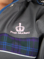 Ladies waterproof coveralls Posh Muckerz® Original Spirit of Scotland Tartan. Ladies waterproof overalls.  Womens waterproof equestrian overalls.  Womens waterproof equestrian coveralls. 