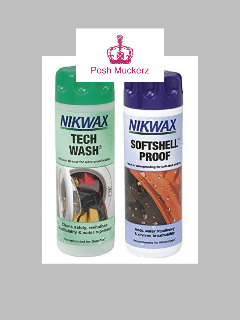 Nikwax Posh Muckerz® Original waterproof ladies coveralls and ladies waterproof riding gloves Care Pack. Nikwax supplier